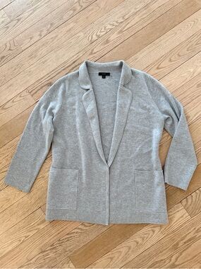 J. Crew Light Gray Knit Open Blazer/Cardigan Small